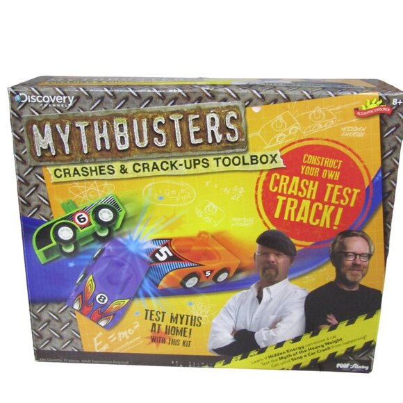 MYTHBUSTERS RARE NIB Crashes & Crack-Ups Toolbox HTF Tests Kit - Picture 1 of 6